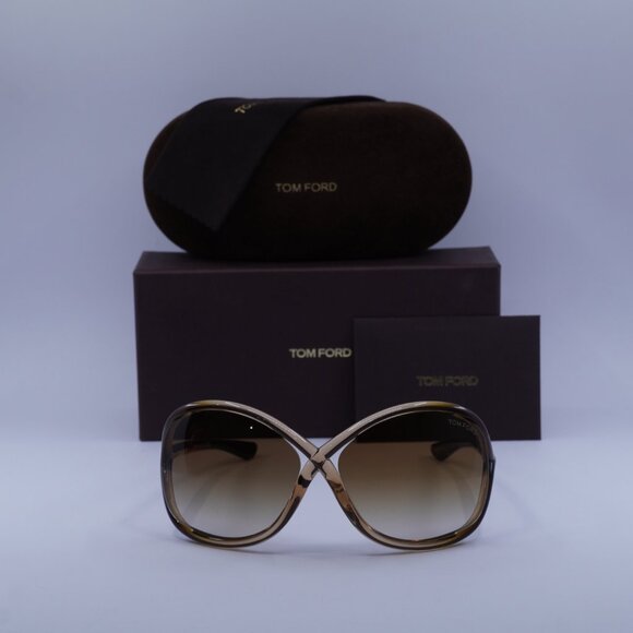 Tom Ford FT0009 74F Whitney Butterfly Sunglasses - Transparent Pink/Brown - Picture 3 of 9